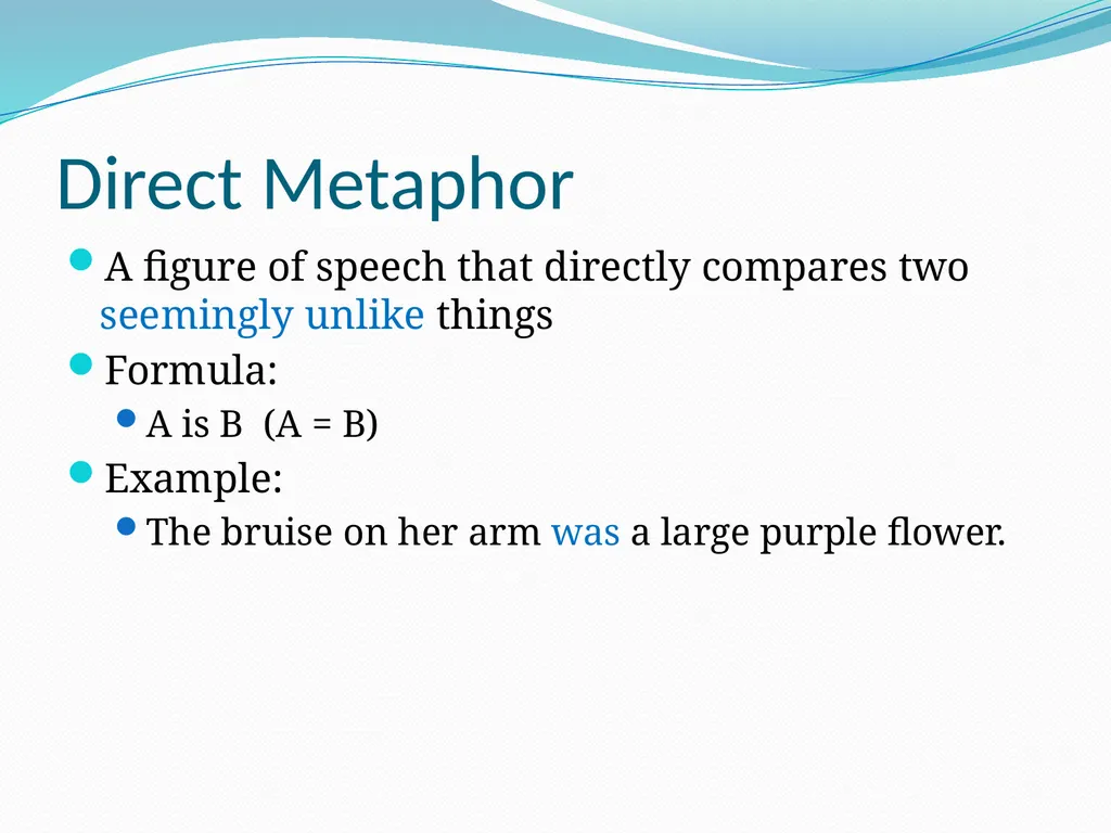 Figurative Language The Language of Comparison & - slide 5 of 13