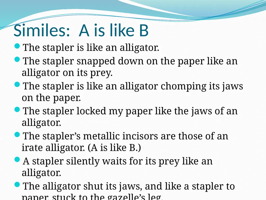 Figurative Language The Language of Comparison & - slide 10 of 13