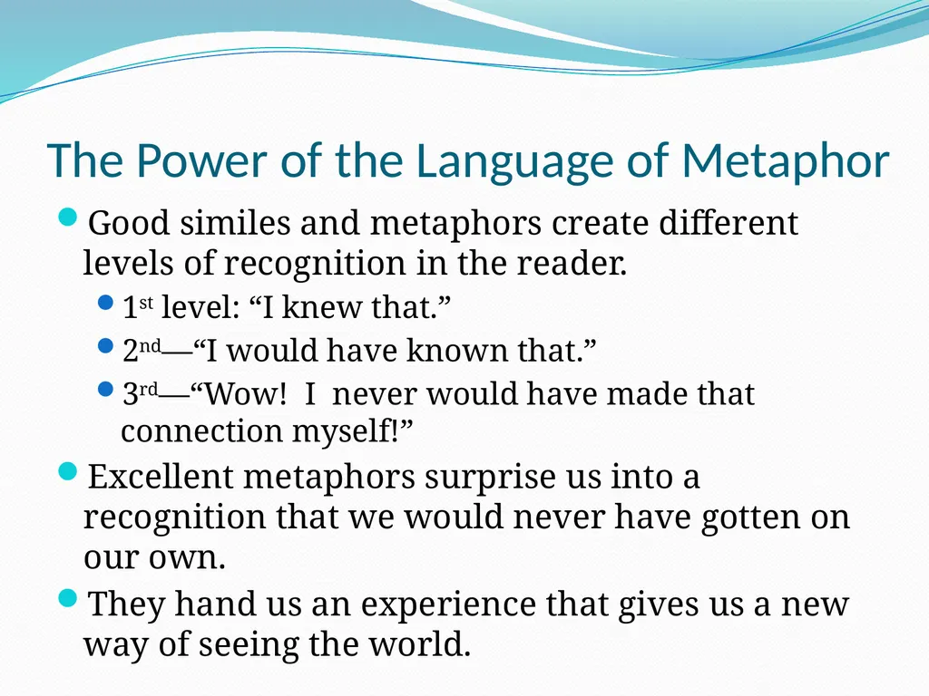 Figurative Language The Language of Comparison & - slide 3 of 13