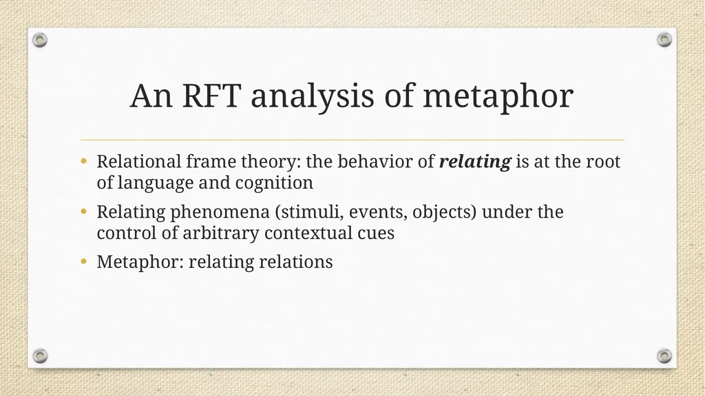 Metaphor in Psychotherapy Niklas Törneke The - slide 9 of 23