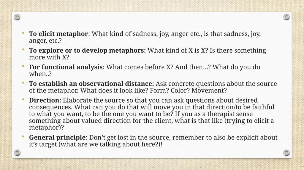 Metaphor in Psychotherapy Niklas Törneke The - slide 21 of 23