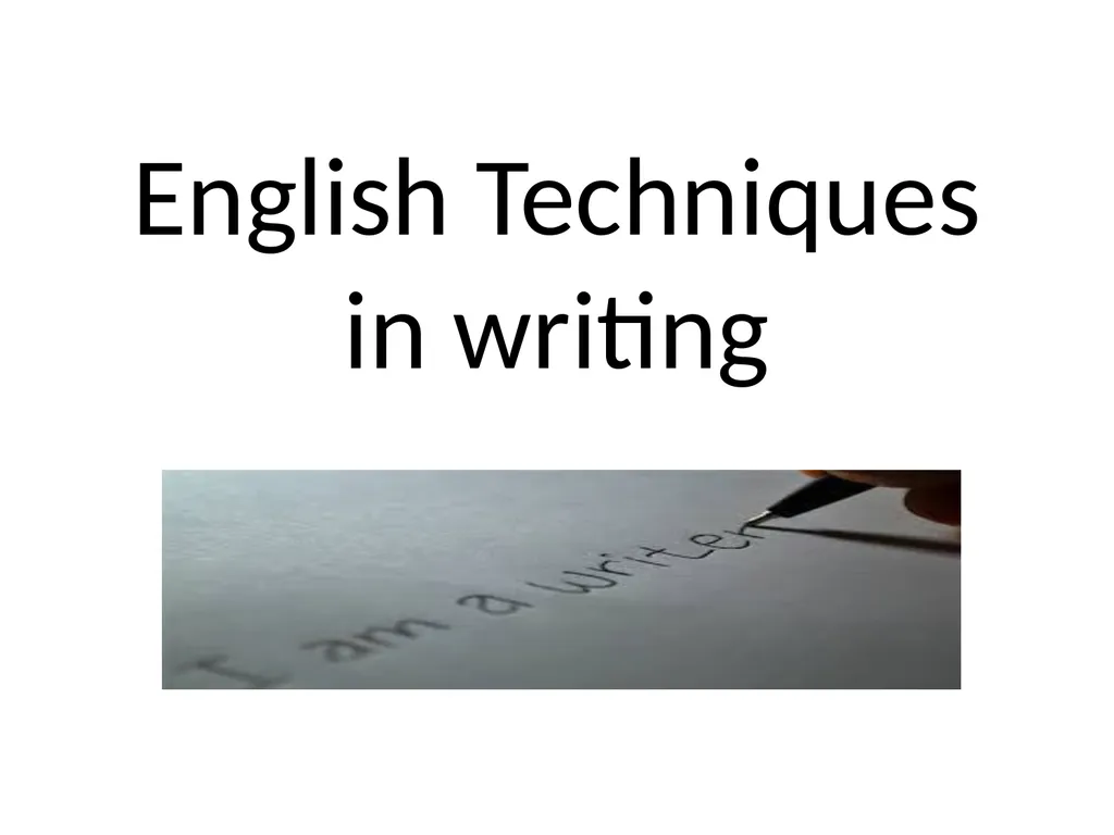 English techniques in writing Curriculum links - slide 2 of 16
