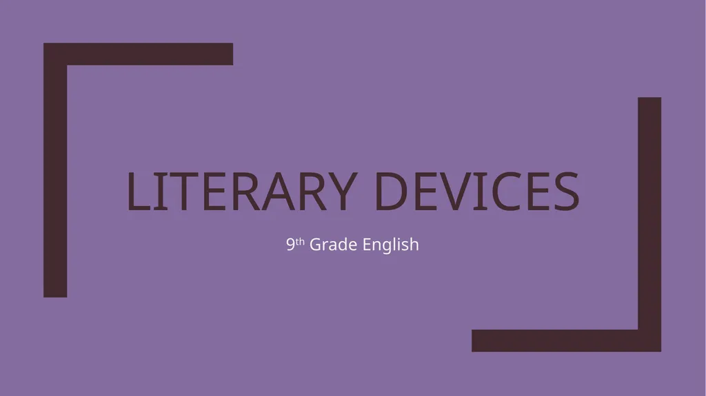 Literary devices 9th Grade English Imagery - slide 1 of 7