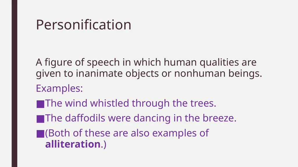 Literary devices 9th Grade English Imagery - slide 6 of 7
