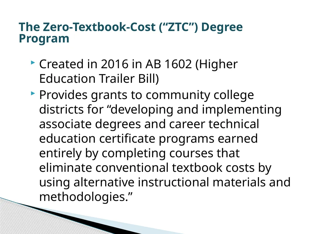 Zero and Low-Cost Materials Dolores Davison, ASCCC - slide 10 of 34