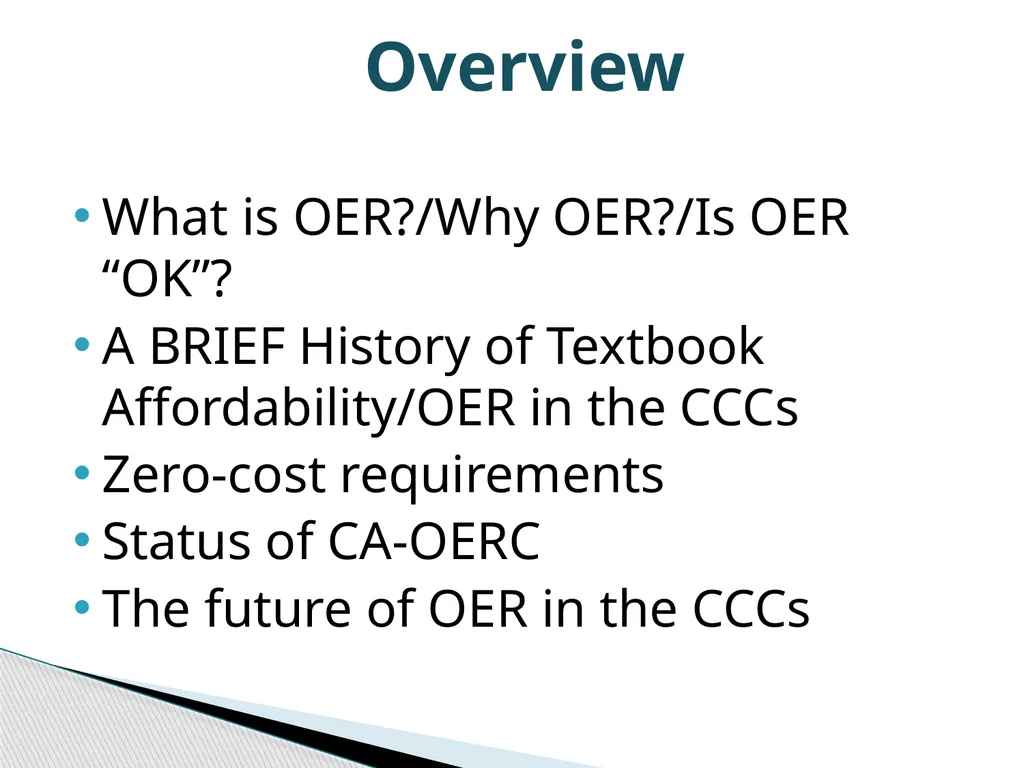 Zero and Low-Cost Materials Dolores Davison, ASCCC - slide 2 of 34