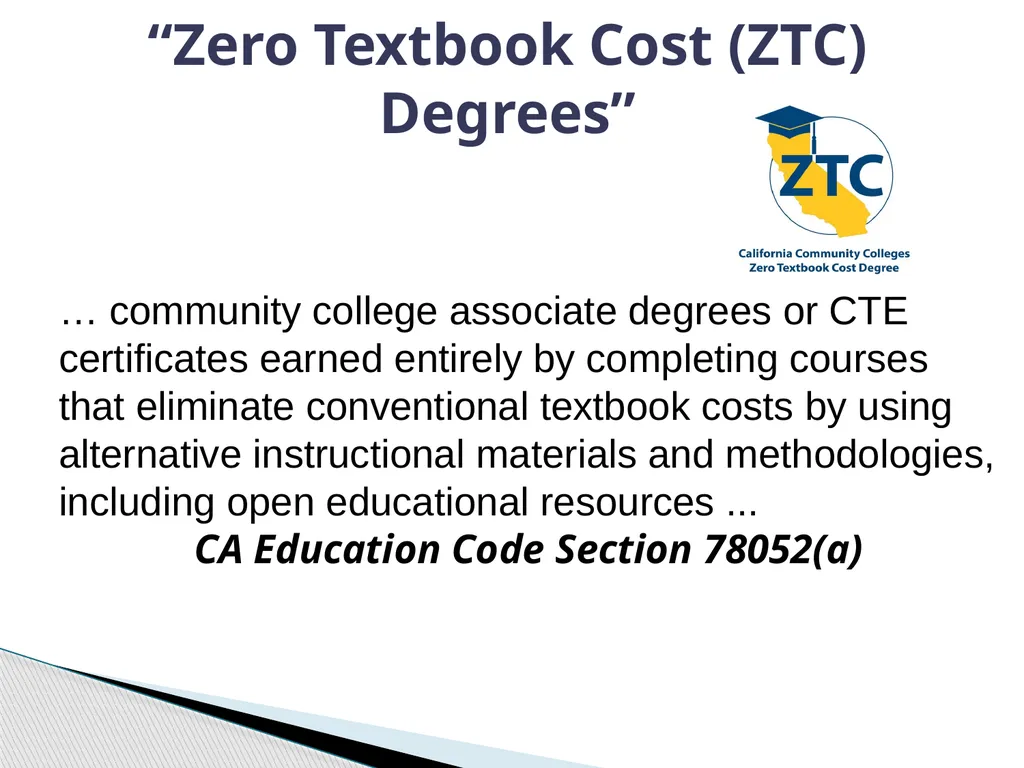 Zero and Low-Cost Materials Dolores Davison, ASCCC - slide 11 of 34