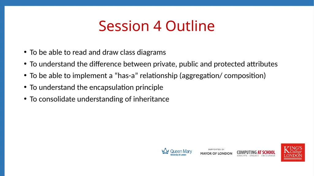 Session 4 Class Diagrams, Composition and - slide 3 of 15