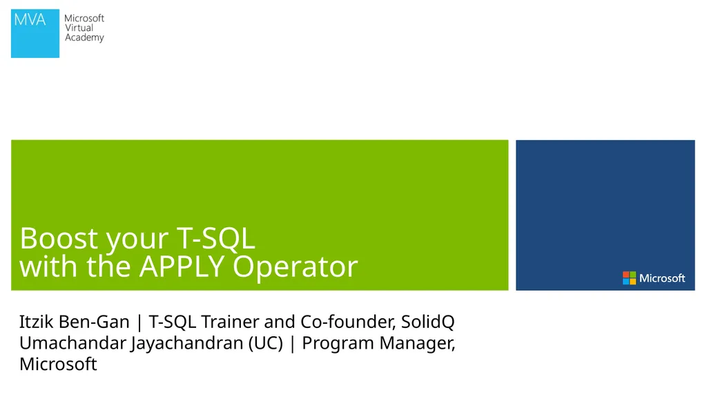 Itzik Ben-Gan | T-SQL Trainer and Co-founder,