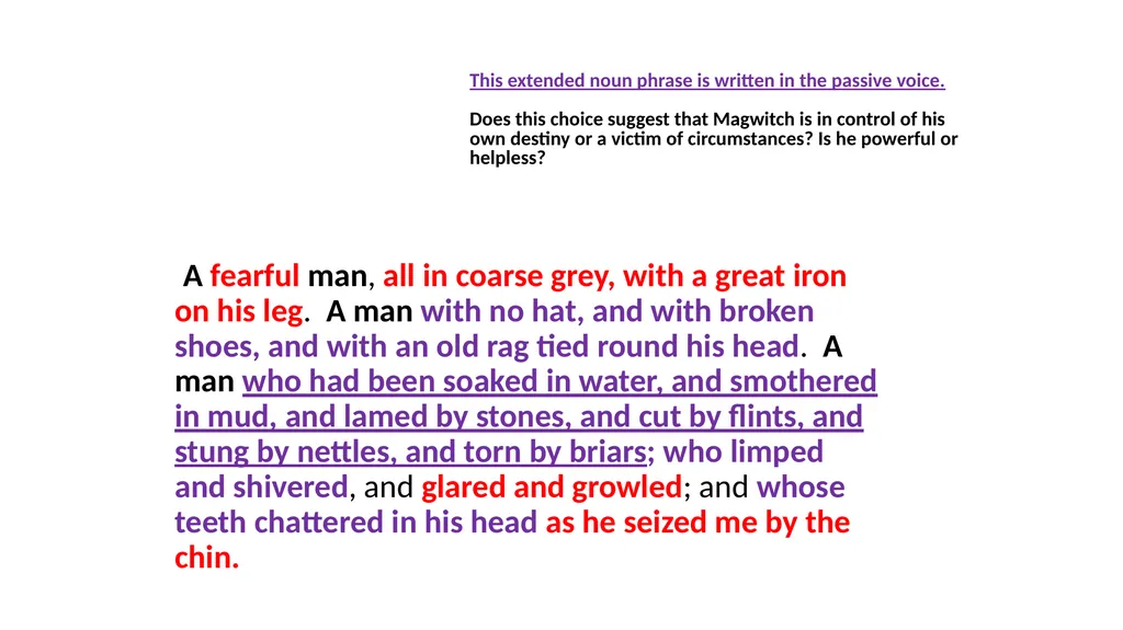 Look at the way Magwitch is described when we - slide 3 of 3