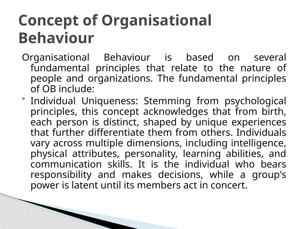 Organisational Behaviour Organizational behaviour - slide 3 of 6