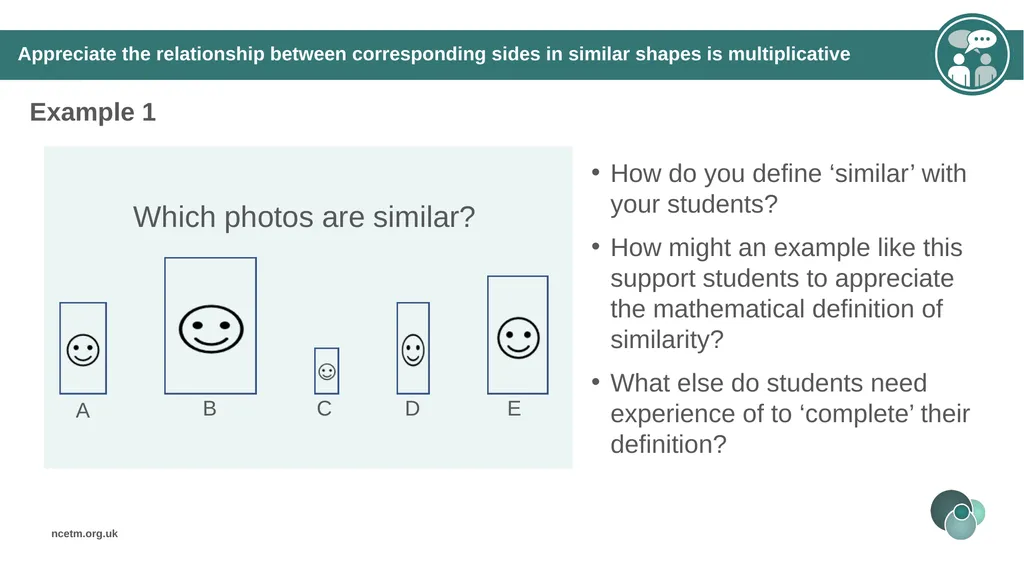 Similar Shapes (From 6.1 Geometrical properties) - slide 16 of 38