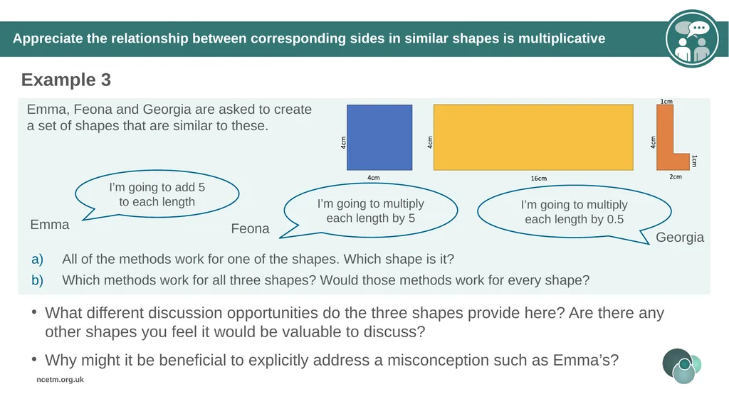 Similar Shapes (From 6.1 Geometrical properties) - slide 20 of 38