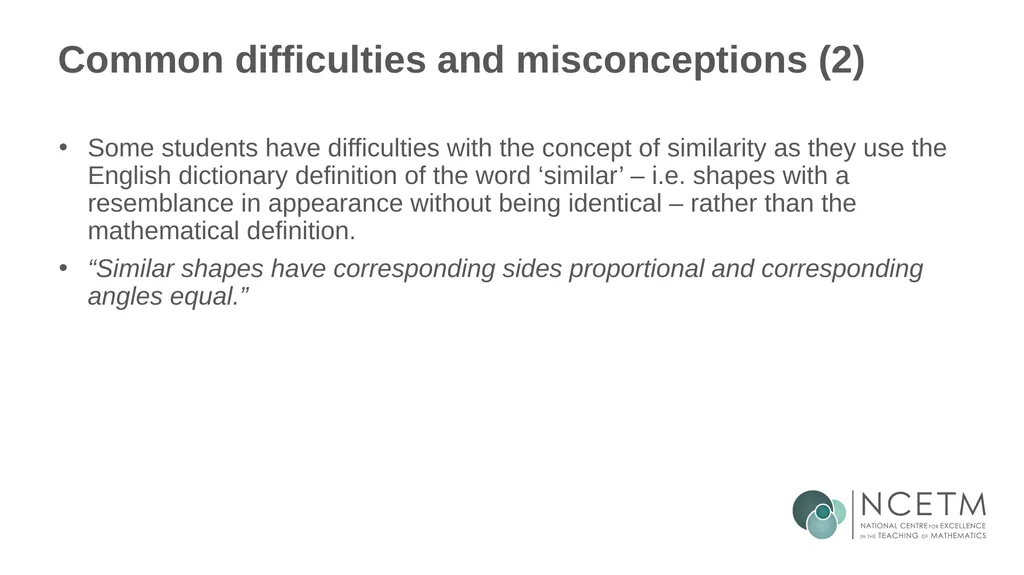 Similar Shapes (From 6.1 Geometrical properties) - slide 14 of 38