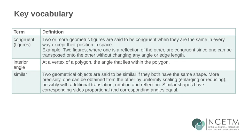 Similar Shapes (From 6.1 Geometrical properties) - slide 33 of 38