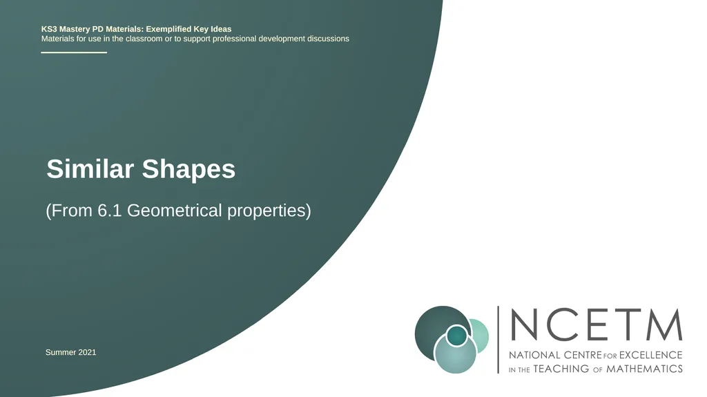 Similar Shapes (From 6.1 Geometrical properties) - slide 1 of 38
