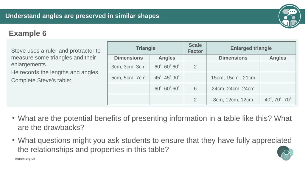 Similar Shapes (From 6.1 Geometrical properties) - slide 27 of 38