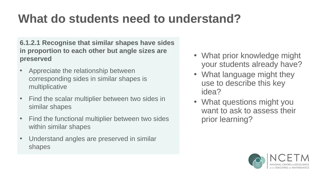 Similar Shapes (From 6.1 Geometrical properties) - slide 6 of 38