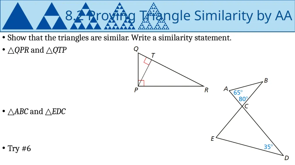 Similarity Geometry Chapter 8 This Slideshow was - slide 14 of 24