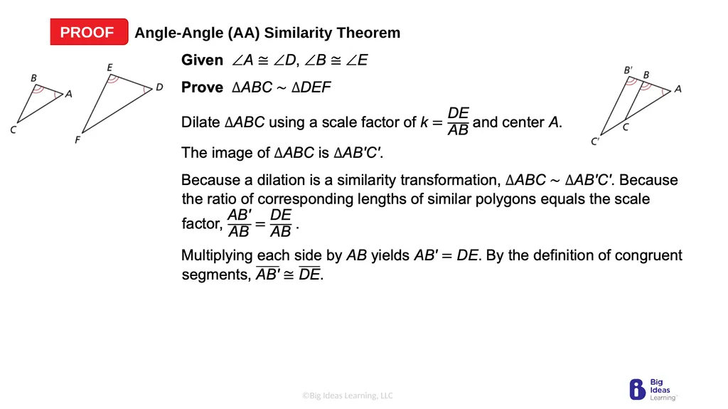 Lesson 8.2 Proving Triangle Similarity by AA - slide 4 of 10