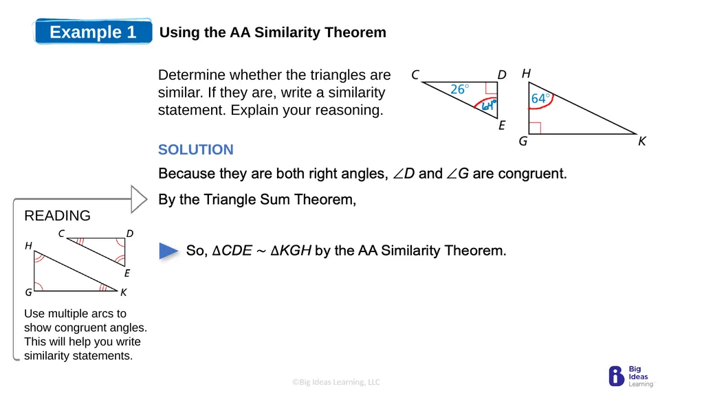 Lesson 8.2 Proving Triangle Similarity by AA - slide 6 of 10