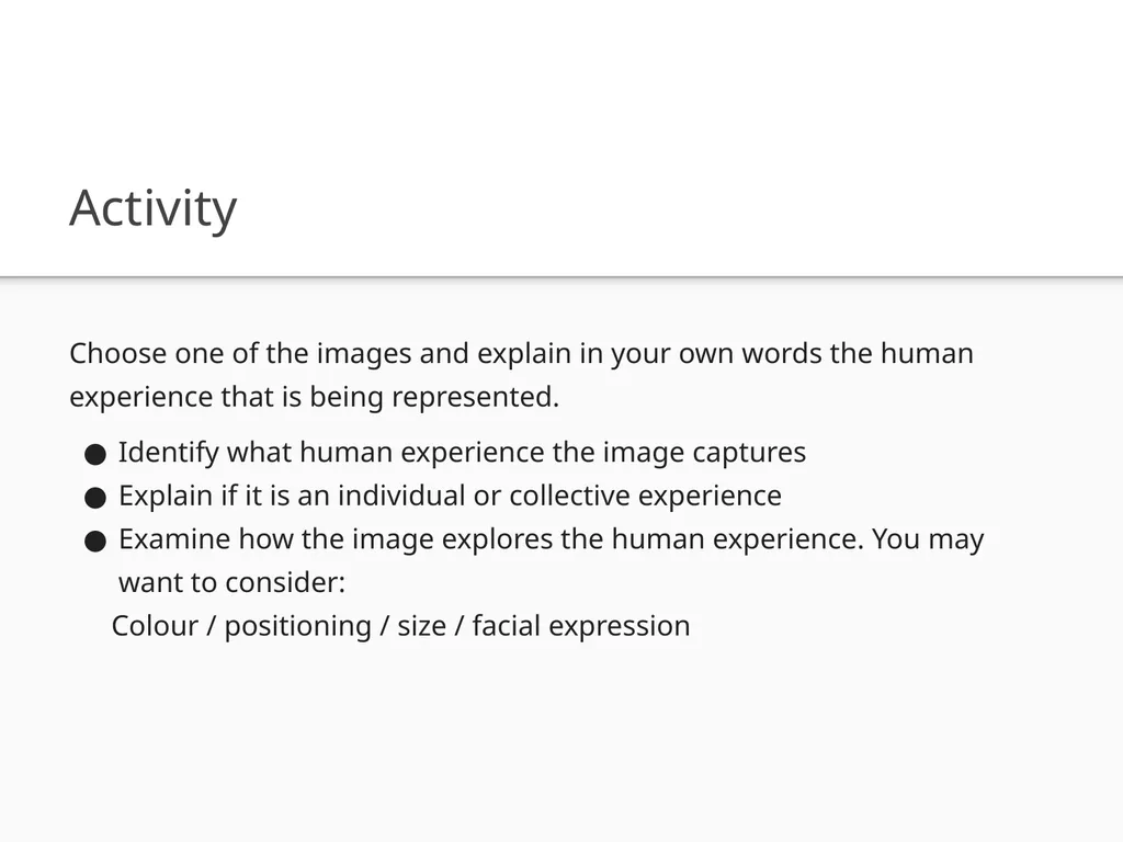 Texts and Human Experiences The Rubric In this - slide 12 of 12