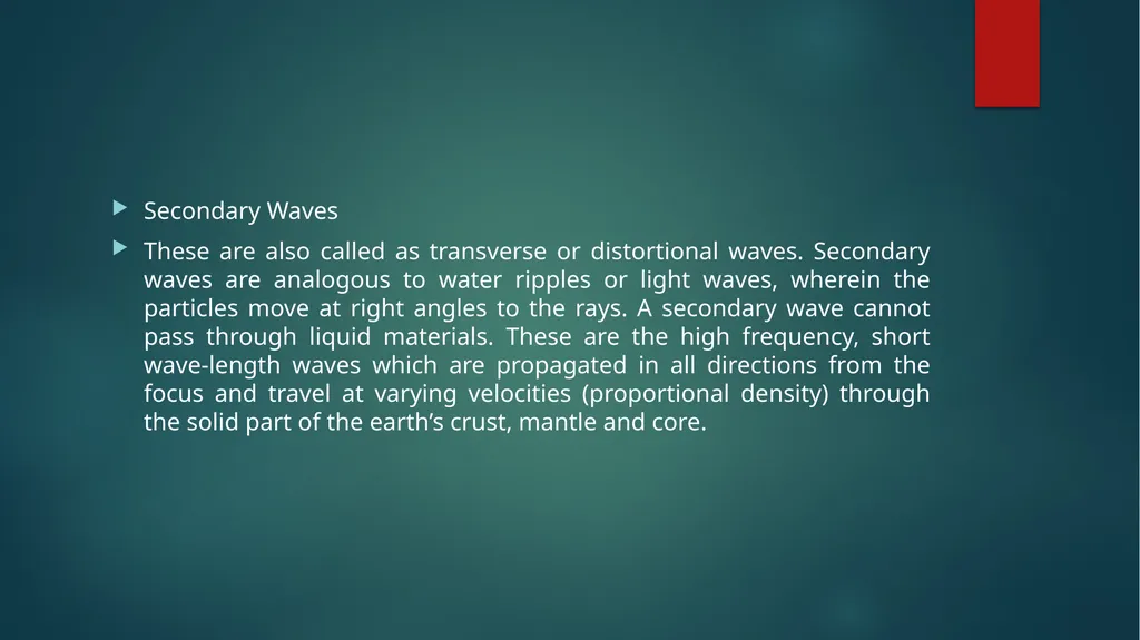 Internal Structure of Earth based on Seismic - slide 8 of 10