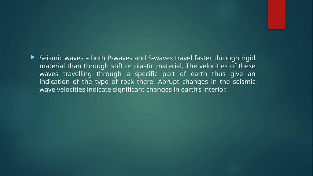 Internal Structure of Earth based on Seismic - slide 4 of 10