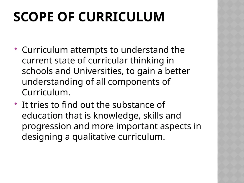 Curriculum Scope Paper-09 Unit-I Curriculum is - slide 3 of 11