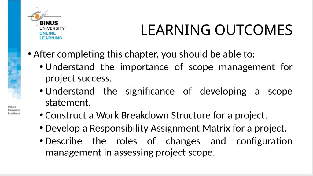 Project Management Scope Management Topic 6 - slide 2 of 34