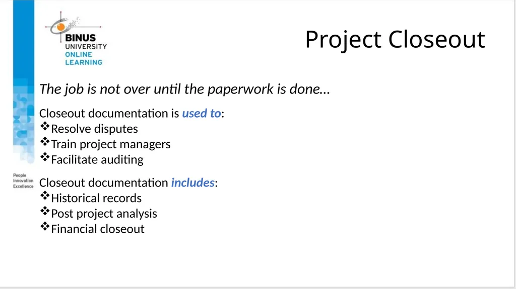 Project Management Scope Management Topic 6 - slide 31 of 34