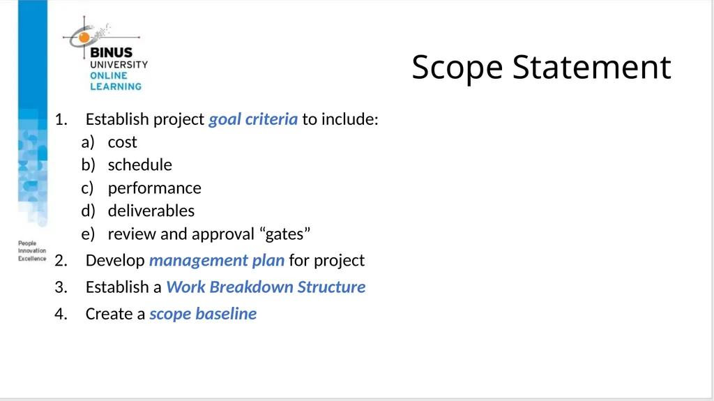 Project Management Scope Management Topic 6 - slide 11 of 34