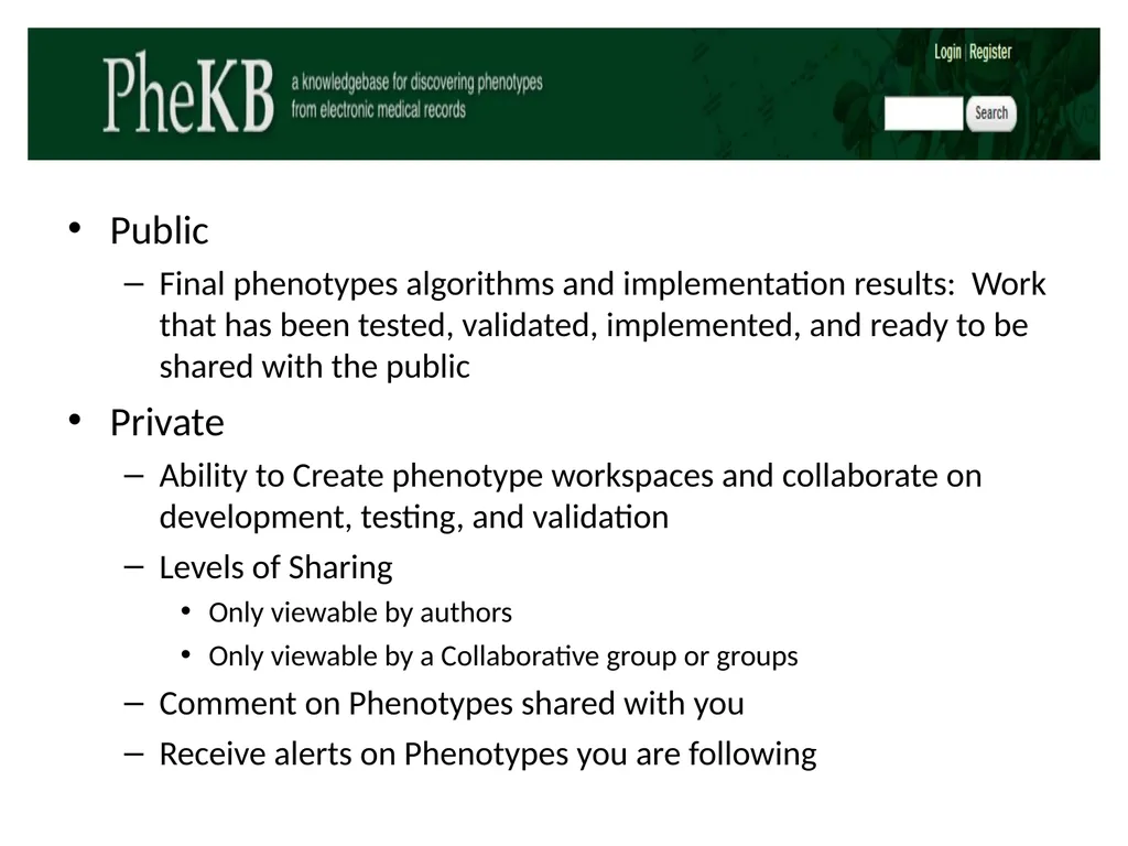 Public Final phenotypes algorithms and - slide 1 of 6