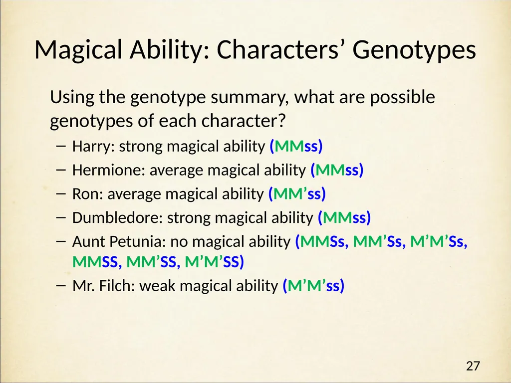 Genetics in Harry Potter’s World Lesson 2 Beyond - slide 27 of 31