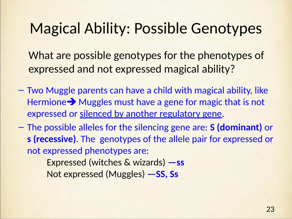 Genetics in Harry Potter’s World Lesson 2 Beyond - slide 23 of 31