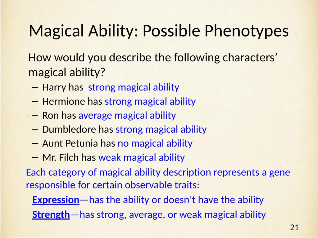 Genetics in Harry Potter’s World Lesson 2 Beyond - slide 21 of 31