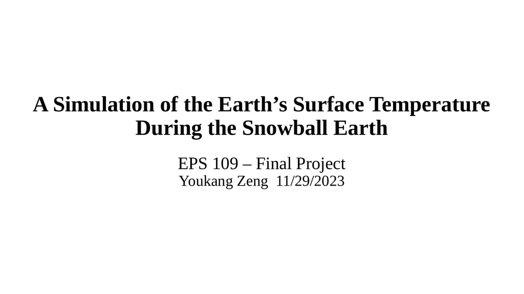 A Simulation of the Earth’s Surface Temperature