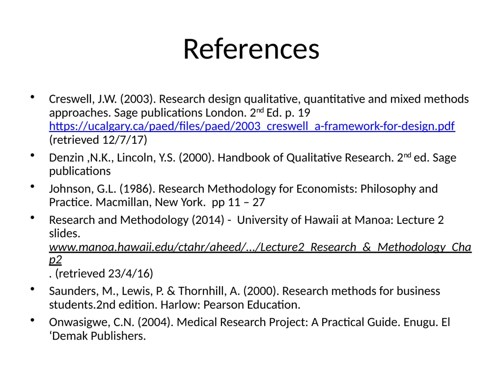 Course Title: PGC 601 Research Methodology In - slide 63 of 64