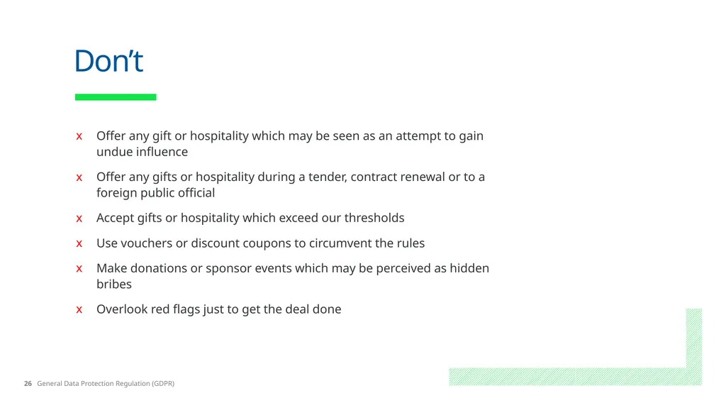 No Place for Bribery Learning Objectives What is - slide 26 of 28
