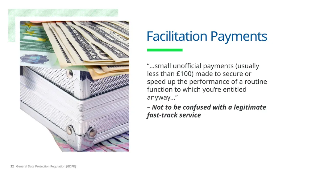 No Place for Bribery Learning Objectives What is - slide 22 of 28