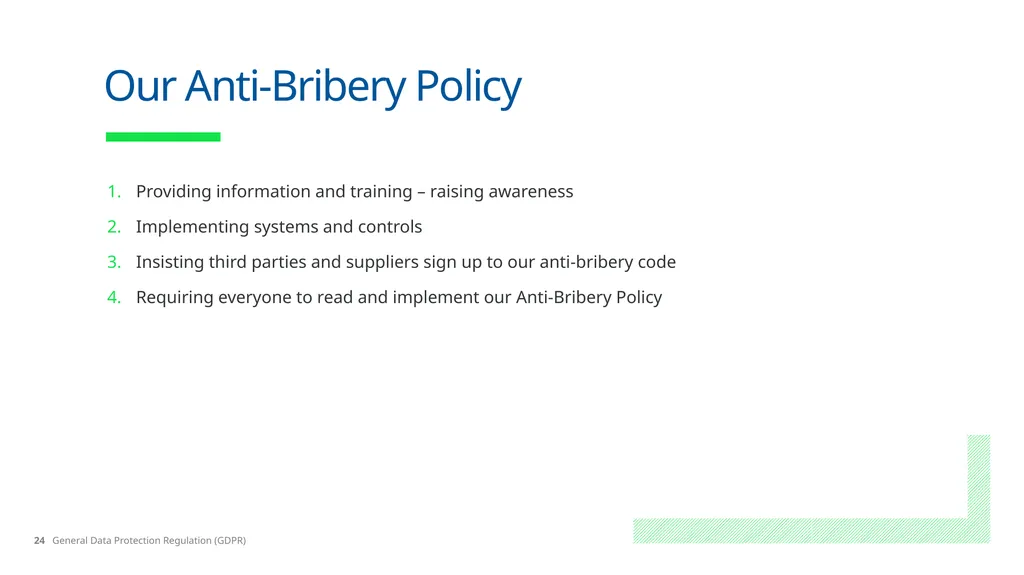 No Place for Bribery Learning Objectives What is - slide 24 of 28