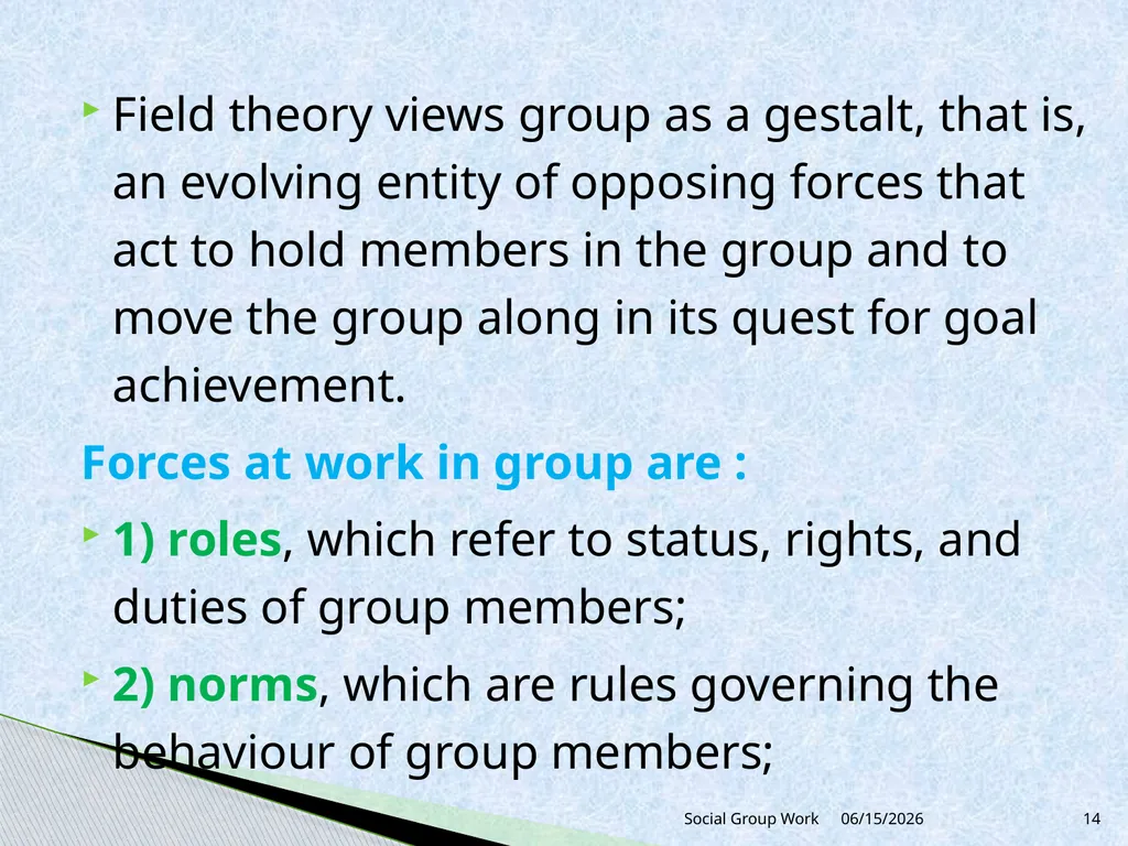 Unit 1Introduction to Group Work 1.4 Theoretical - slide 14 of 21
