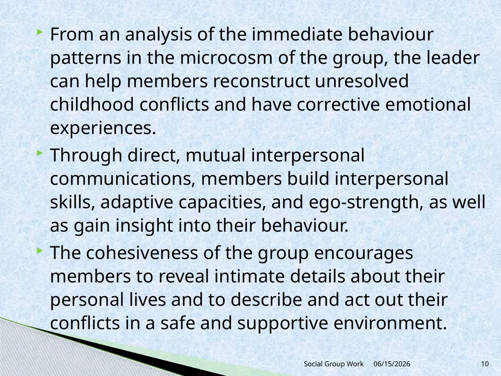 Unit 1Introduction to Group Work 1.4 Theoretical - slide 10 of 21