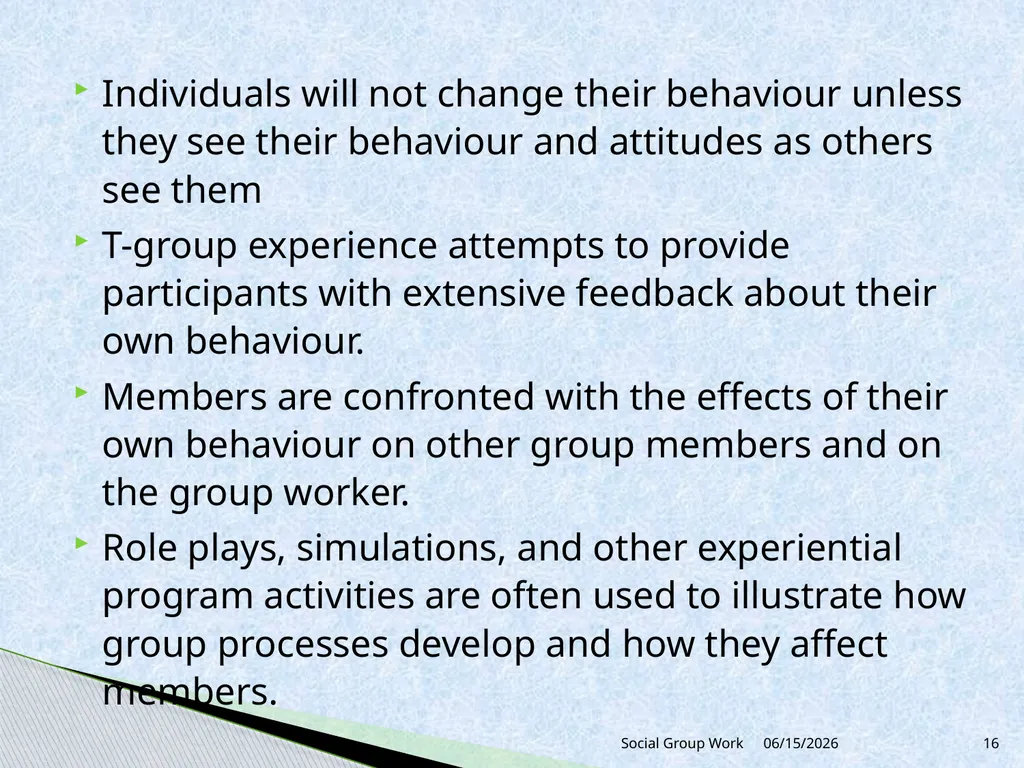 Unit 1Introduction to Group Work 1.4 Theoretical - slide 16 of 21