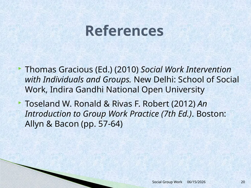 Unit 1Introduction to Group Work 1.4 Theoretical - slide 20 of 21