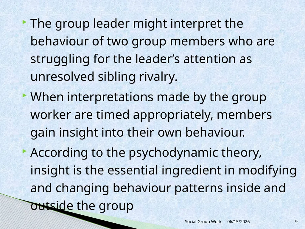 Unit 1Introduction to Group Work 1.4 Theoretical - slide 9 of 21