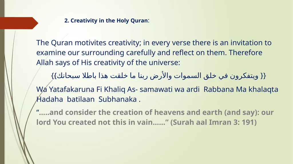 Creative Thinking In Islam I reflect and explain - slide 10 of 16