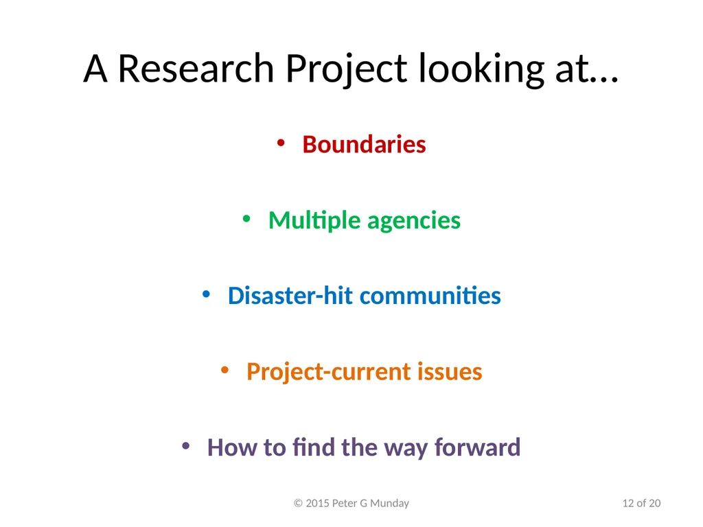 VSM working in Natural Disasters Peter Munday, PhD - slide 12 of 20