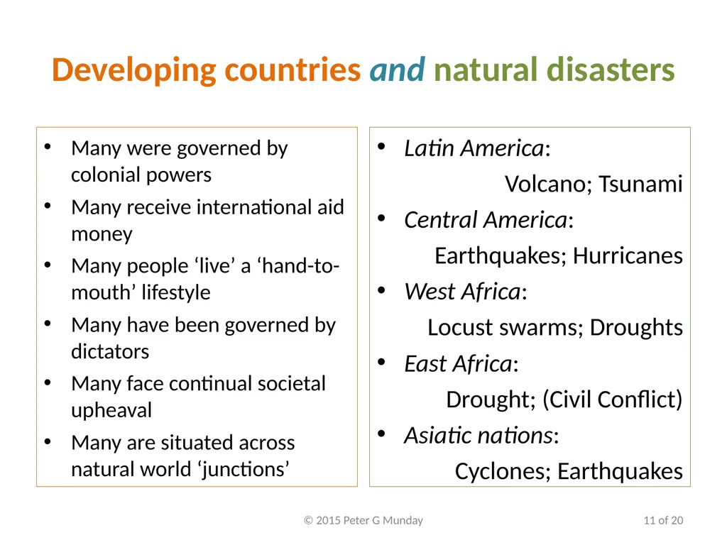 VSM working in Natural Disasters Peter Munday, PhD - slide 11 of 20