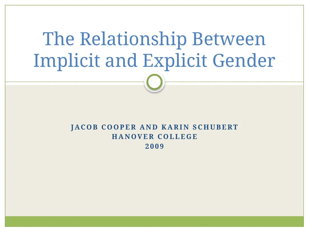 Jacob Cooper and Karin Schubert Hanover College - slide 1 of 21
